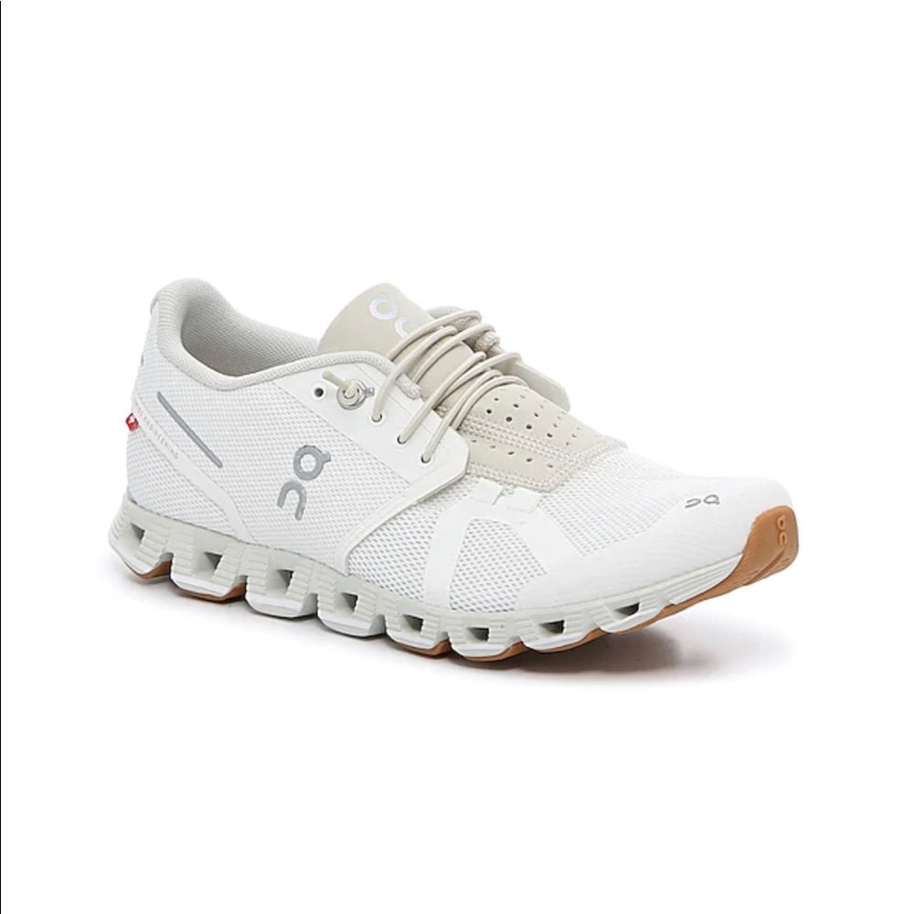 On Cloud Running Shoe in White Sand